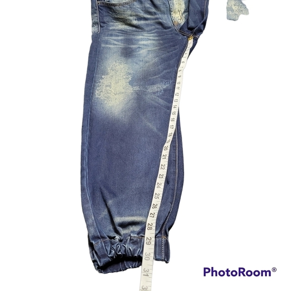 Decibel Dark Blue Acid Wash Jogger Jeans - Picture 8 of 9
